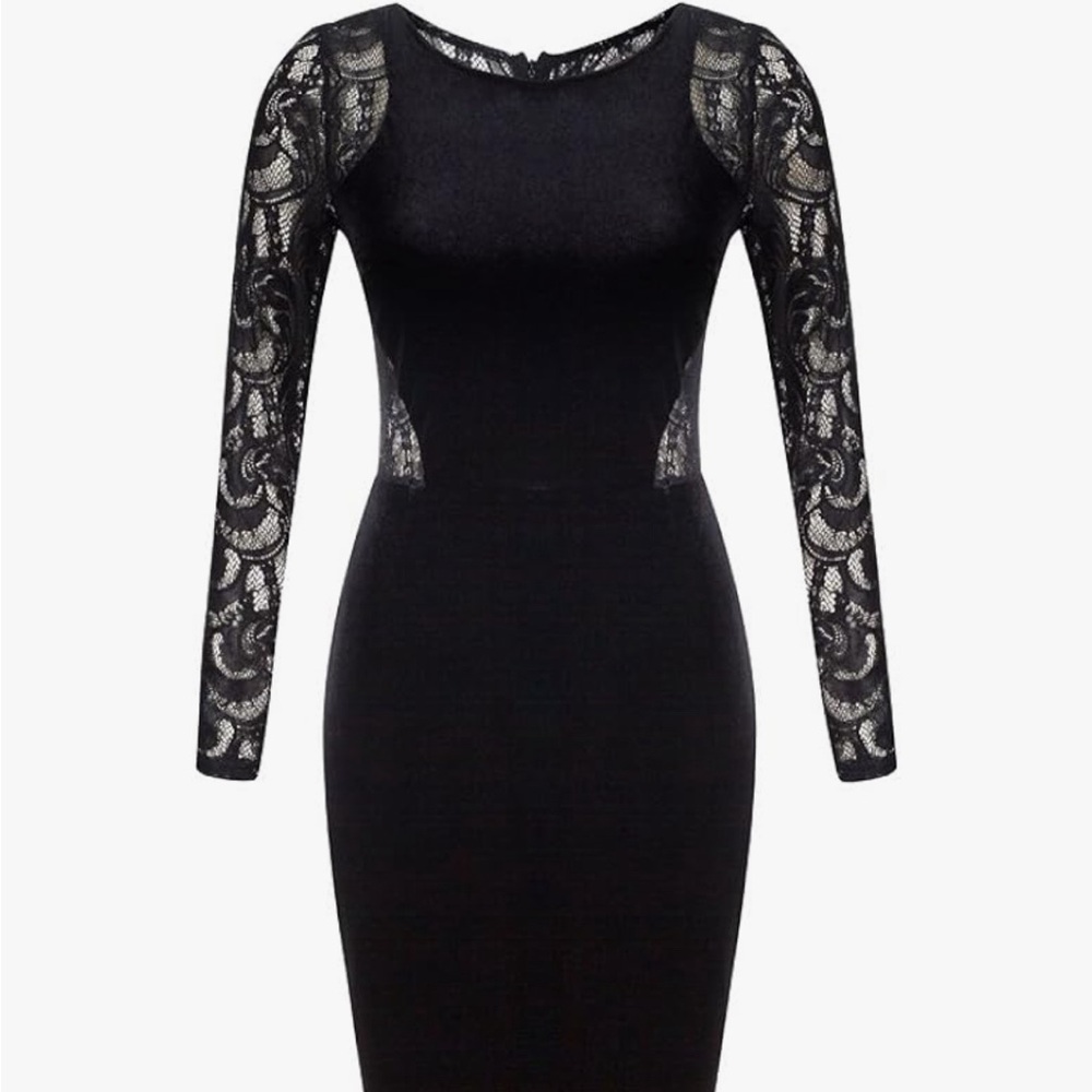 Lace and velvet cocktail dress